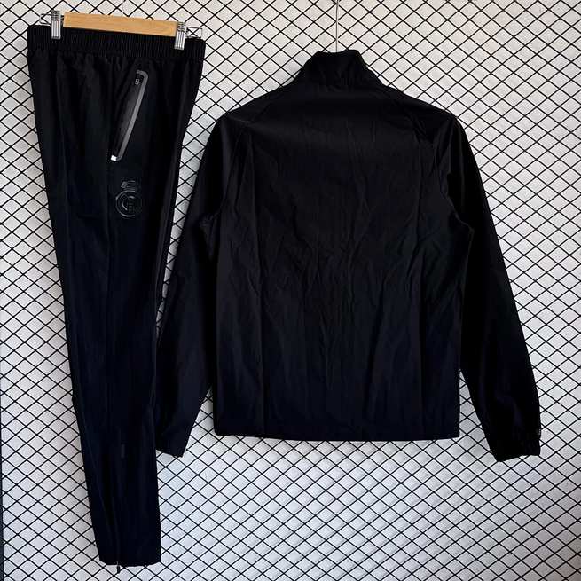 Real Madrid 2025/26 Black Windbreaker Suit Size S-2XL
