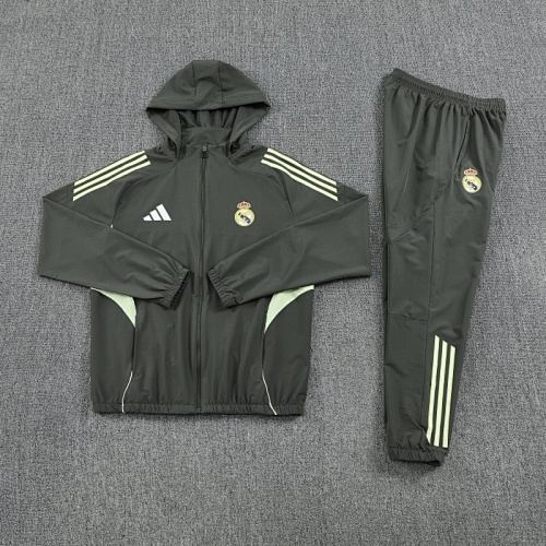 Real Madrid 2025/26 Dark Green Windbreaker suit S-2XL