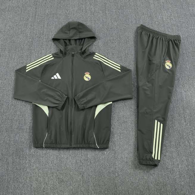 Real Madrid 2025/26 Dark Green Windbreaker suit S-2XL