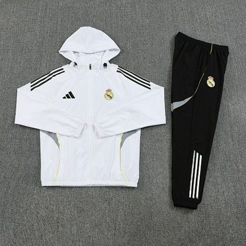 Real Madrid 2025/26 White Windbreaker suit S-2XL