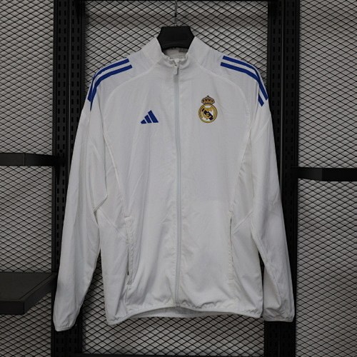 Real Madrid 2025/26 White Windbreaker