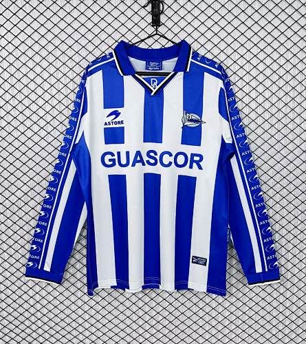 Retro Deportivo Alaves 1998/99 Home Long Sleeve Soccer Jersey