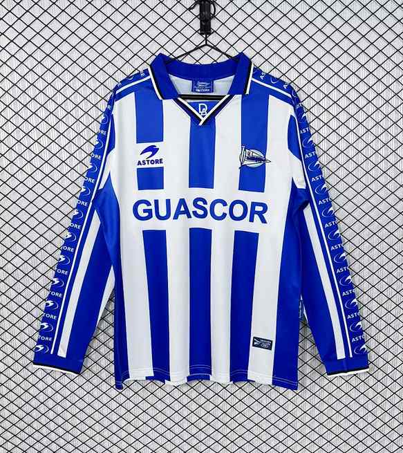 Retro Deportivo Alaves 1998/99 Home Long Sleeve Soccer Jersey