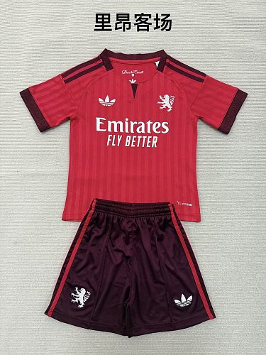 2026/27 Lyon Away Kids Kit Soccer Jersey Size 16-28