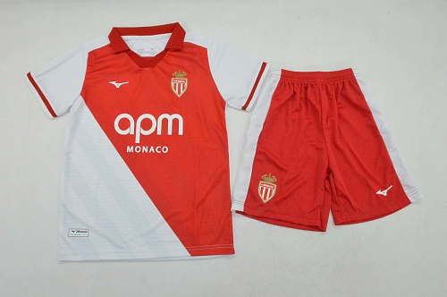 2026/27 Monaco Home Kids Kit Soccer Jersey 16-28