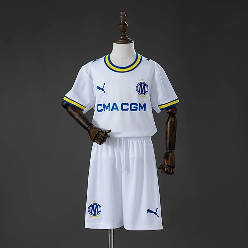 2026/27 Olympique Marseille Home Kids Kit Soccer Jersey 16-28