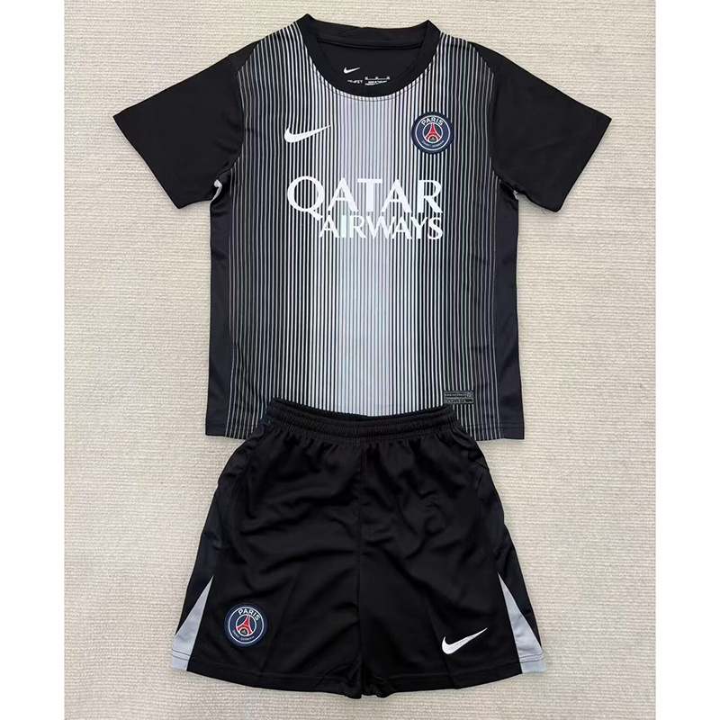 25-26 PSG black goalkeeper kid kit