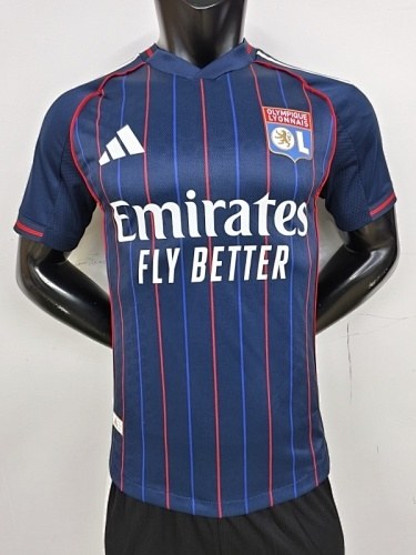 Lyon 2025/26 Away player version soccer jersey size S-2XL