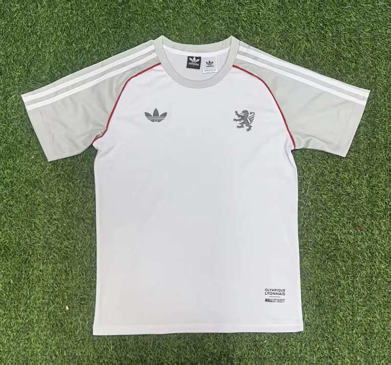 Lyon 2025/26 Gray and White Shirt size S-2XL
