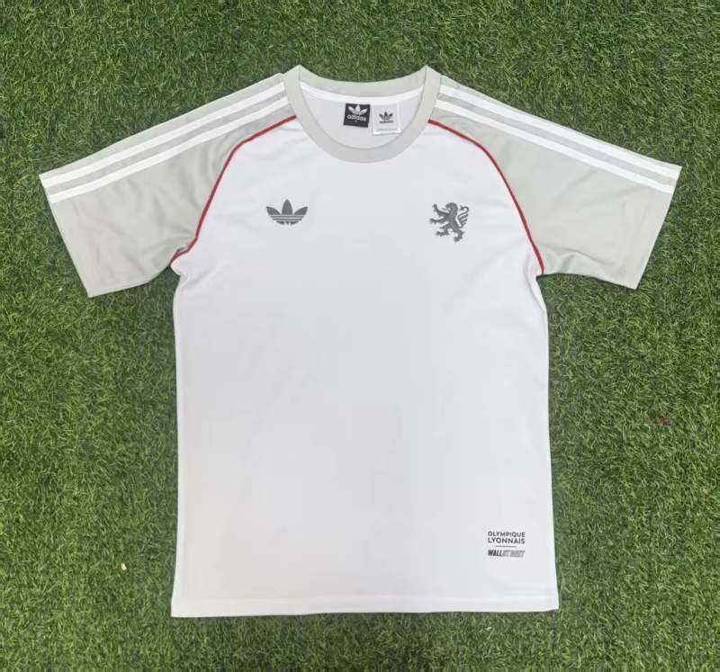 Lyon 2025/26 Gray and White Shirt size S-2XL