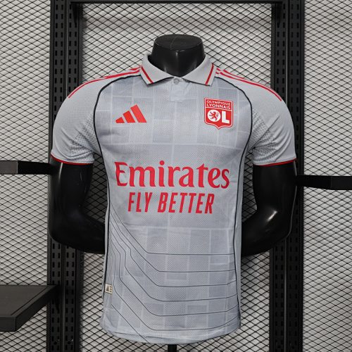 Lyon 2025/26 Third Away player version soccer jersey size S-2XL