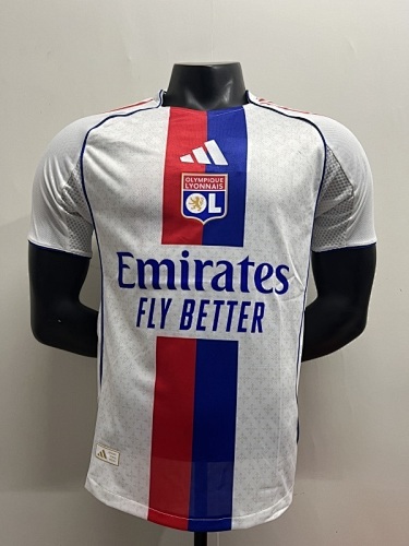 Lyon 2025/26 home player version soccer jersey size S-2XL