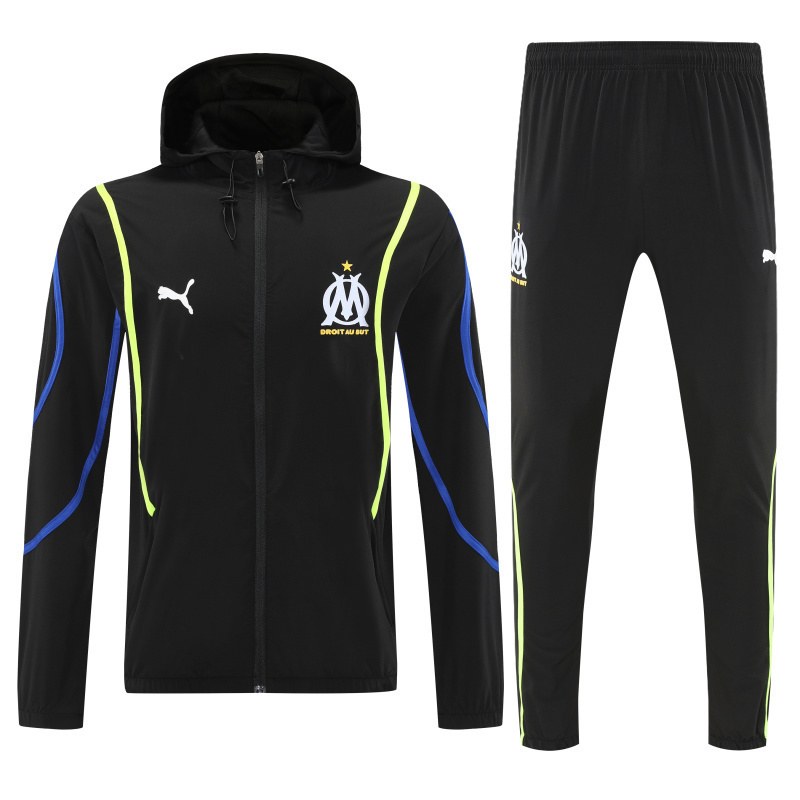 Marseille 2025/26 Black Windbreaker suit S-2XL