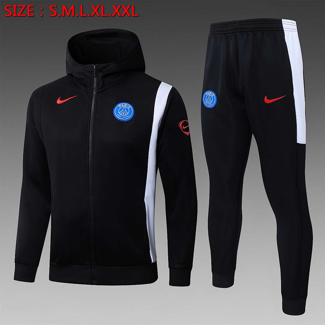 PSG 2025/26 Black Hoodie Suit S-2XL