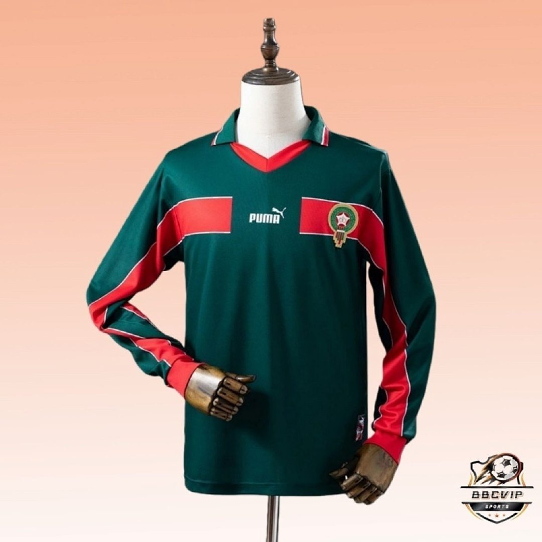 Retro 1998 Morocco Second Away Jersey Long Sleeve S-XXL