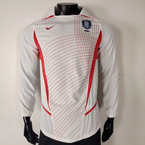 Retro 2002 Korea away white long sleeves soccer jersey