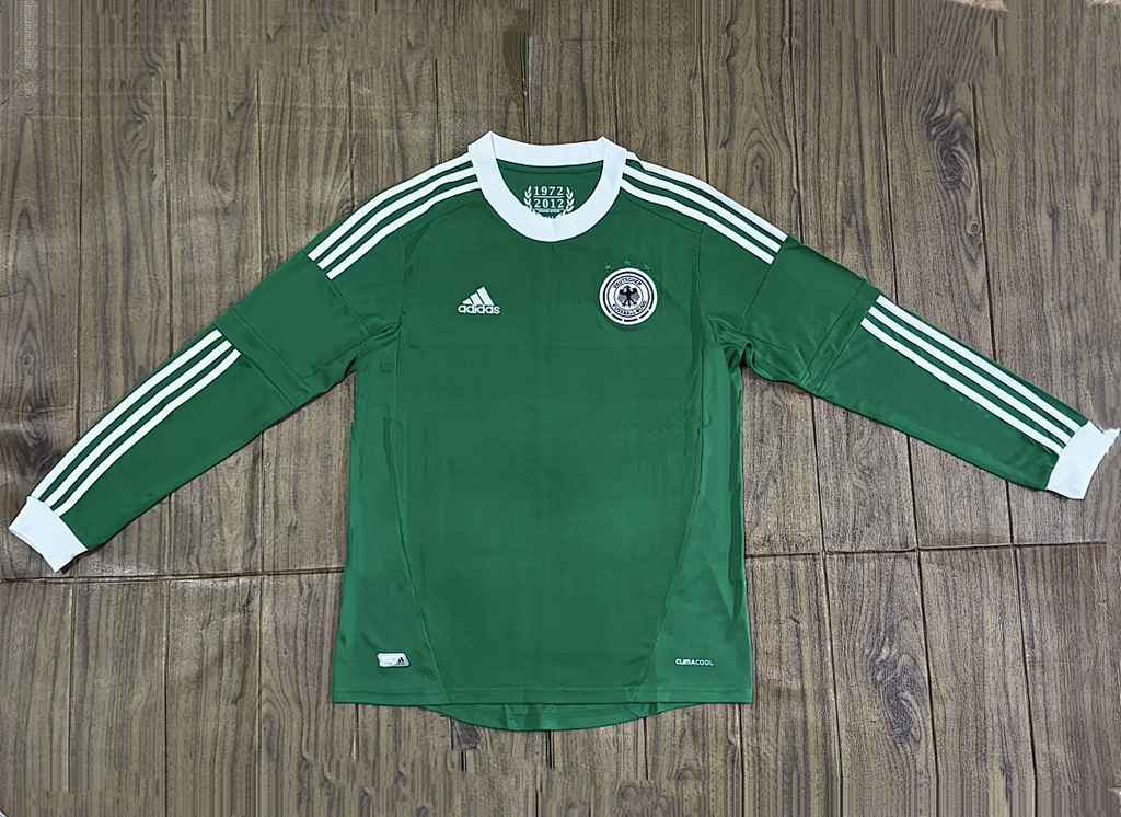 Retro 2012 Germany away long sleeve green soccer jersey size S-2XL