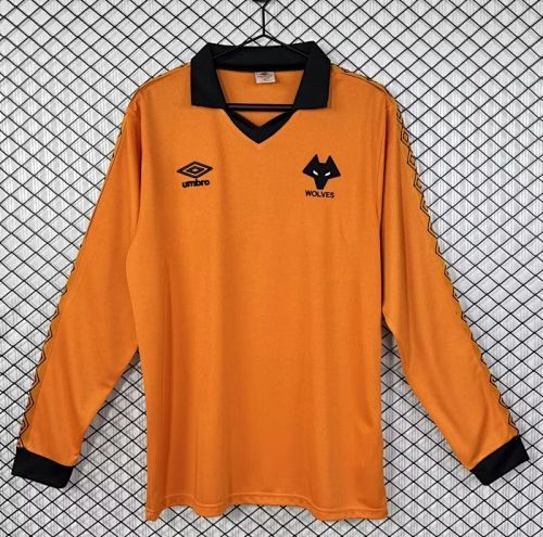 Retro Wolverhampton Wanderers 1980/81 home Long Sleeve soccer jersey size S-2XL