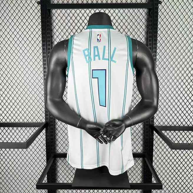 2026 Charlotte Hornets White No. 1 BALL NBA Basketball Jersey