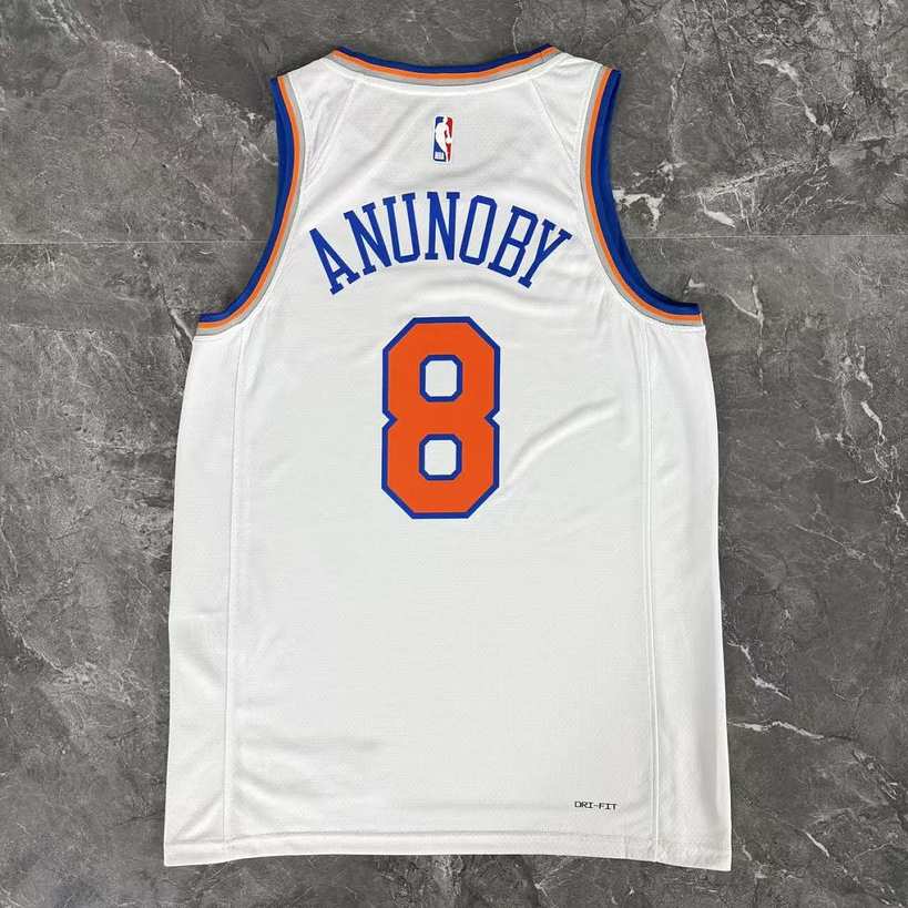2026 New York Knicks No. 8 ANUNOBY NBA Basketball Jersey