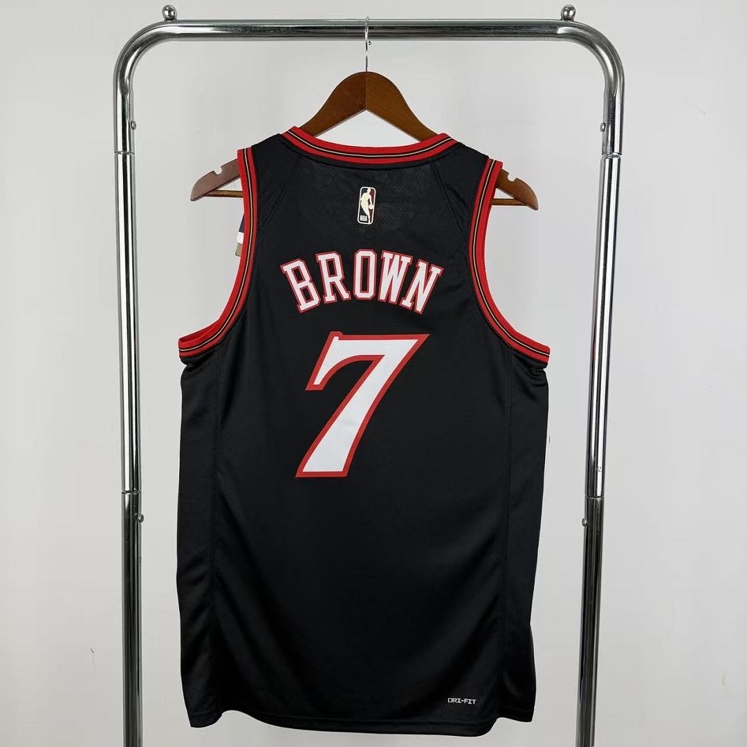 2026 Philadelphia 76ers Retro Black NBA Jersey No. 7 BROWN