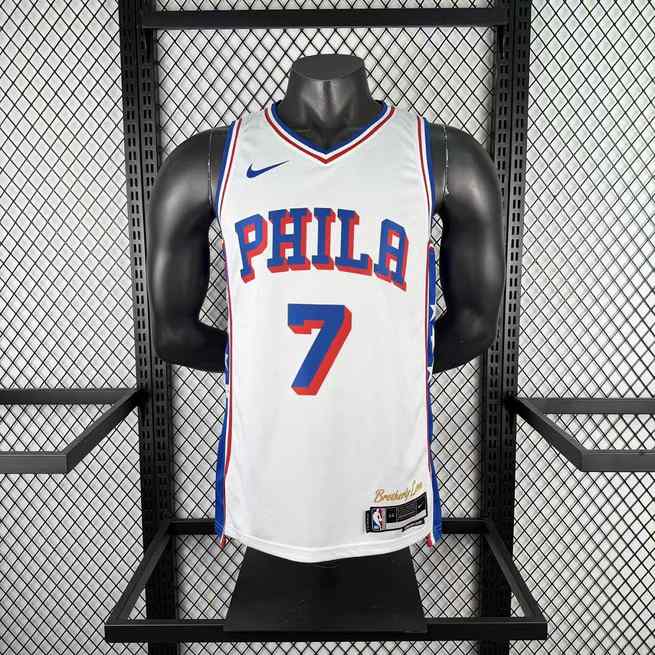 2026 Philadelphia 76ers Statement Edition White NBA Jersey No. 7 BROWN