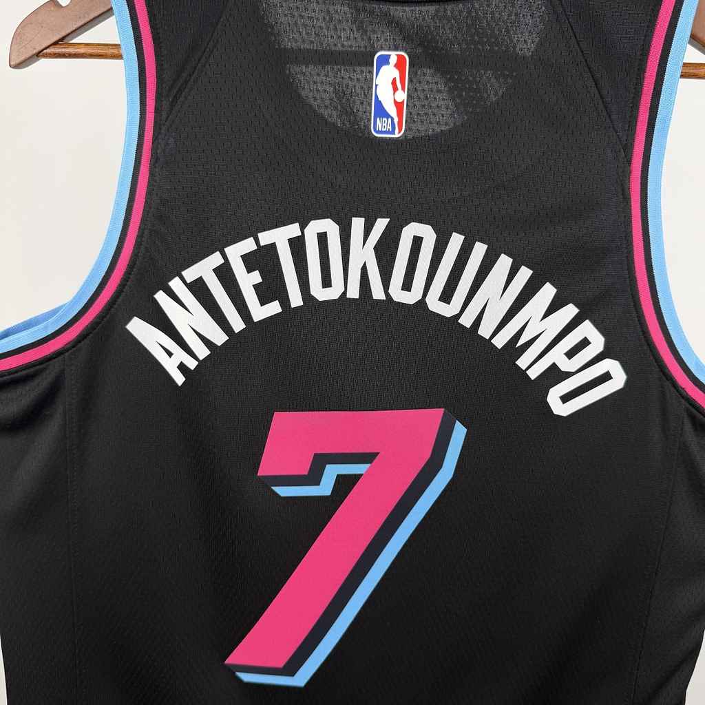 Miami Heat Crew Neck Black NBA Jersey No. 7 ANTETOKOUNMPO
