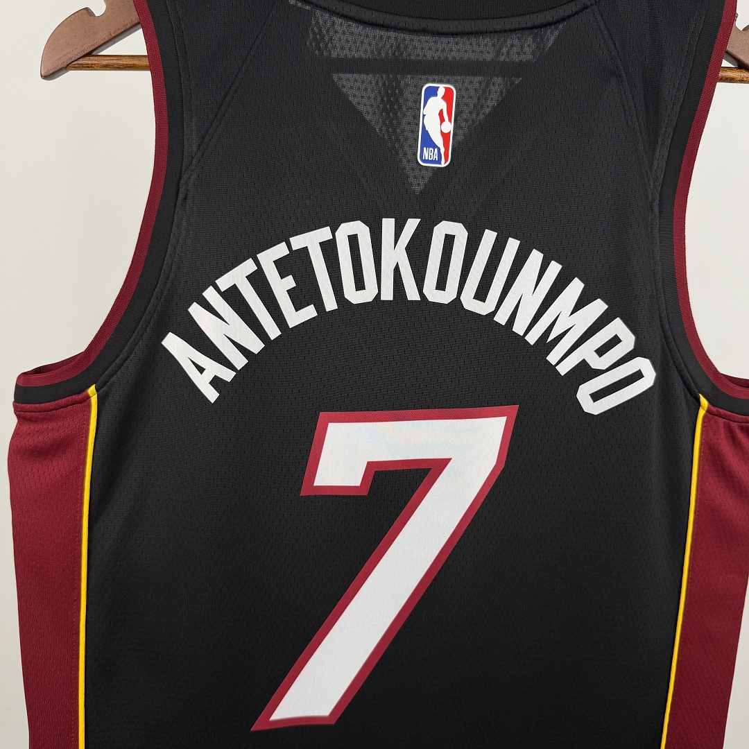 Miami Heat V-Neck Black NBA Jersey No. 7 ANTETOKOUNMPO