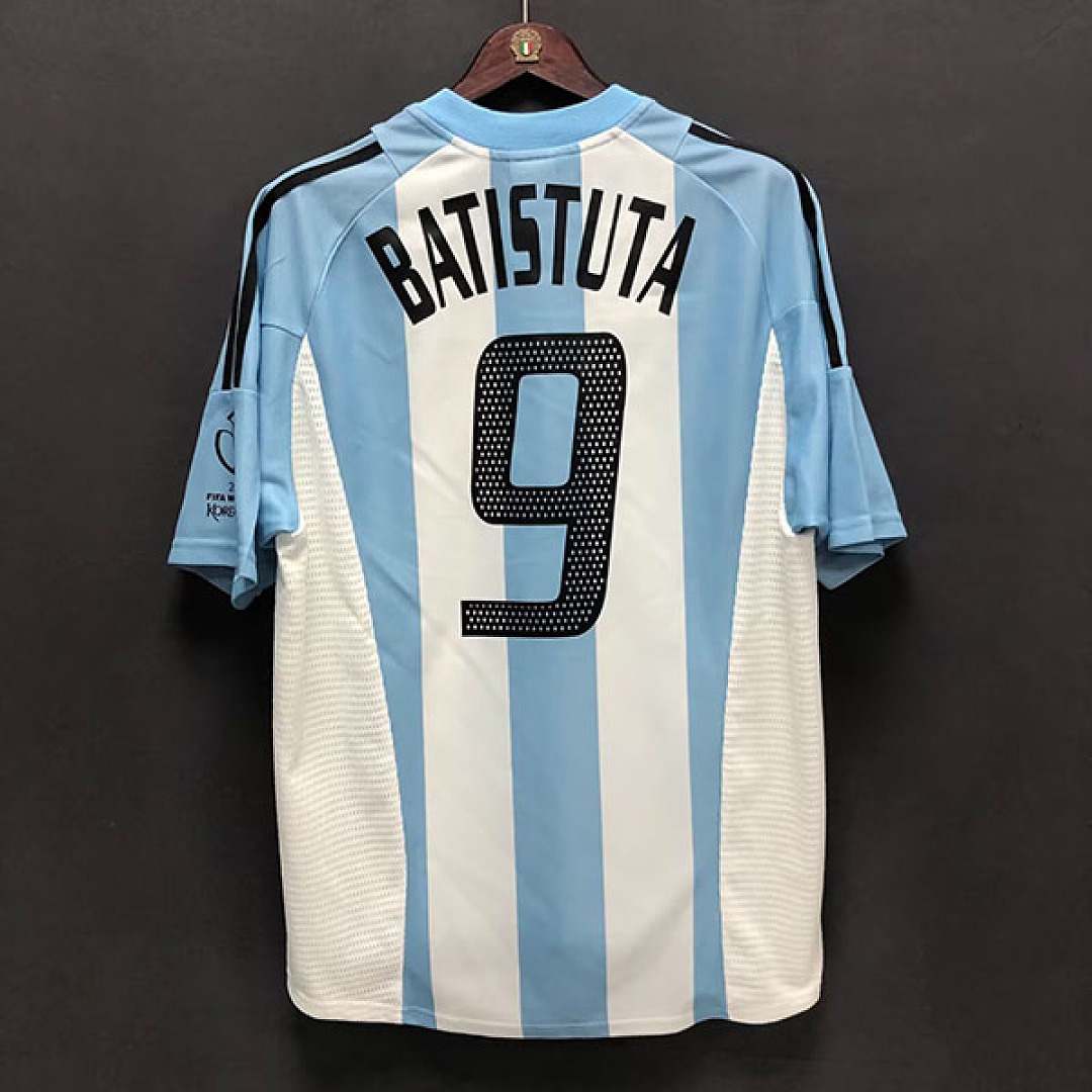 2002 Argentina Home Retro Soccer Jersey