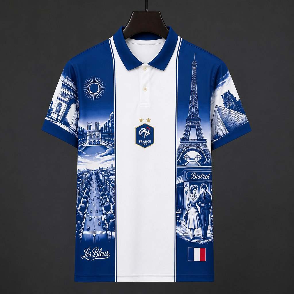 2026/27 France Blue White Special Polo Soccer Jersey S-2XL