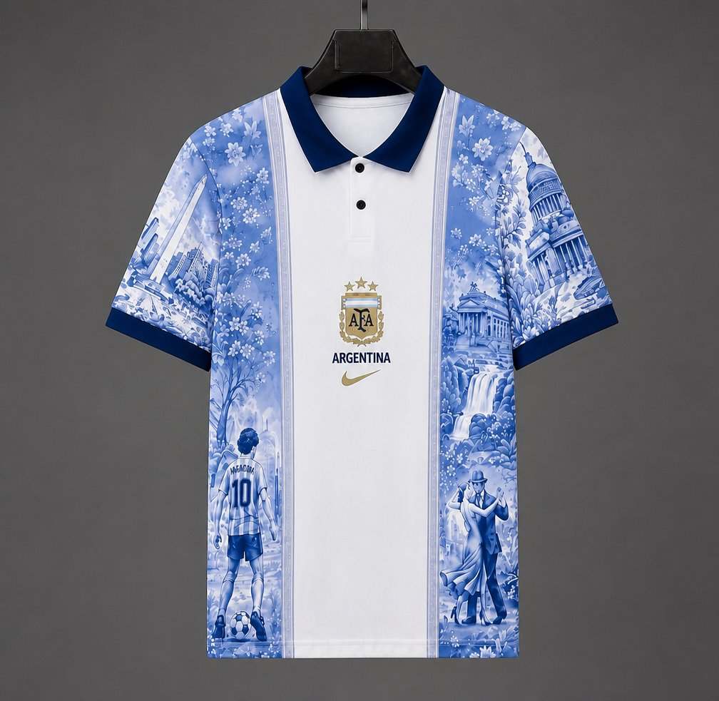 2026 Argentina Special Edition Polo Collar Soccer Jersey S-2XL