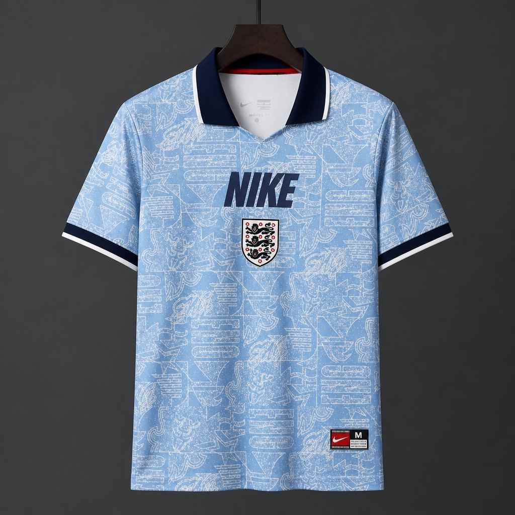 2026 England Light Blue Graphic Pattern Special Edition Soccer Jersey S-2XL