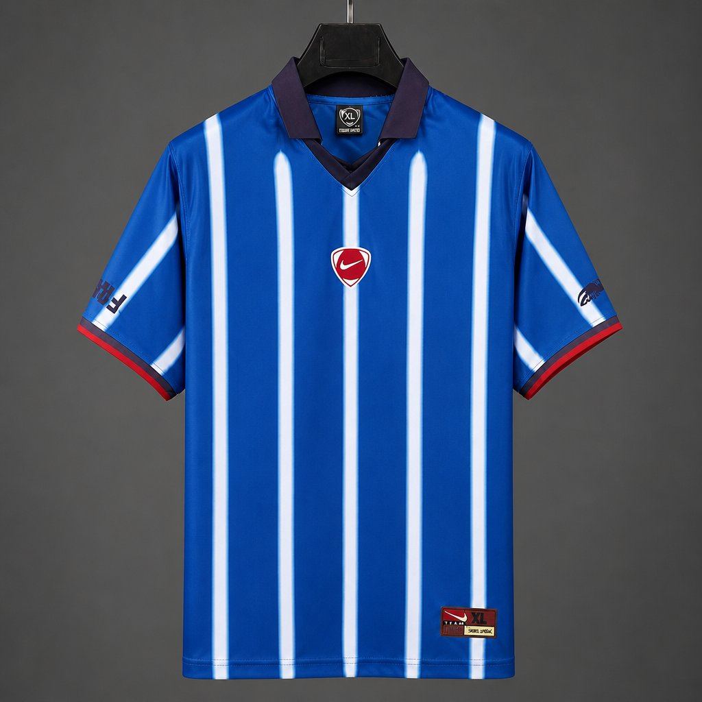 2026 France x Travis Scott Cactus Jack Total 90 Retro Blue Stripe Soccer Jersey S-4XL