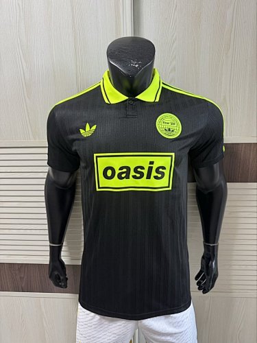 2025/26 AD x Oasis Tour Jacquard Black and Green font 25 Player Version Jersey S-2XL