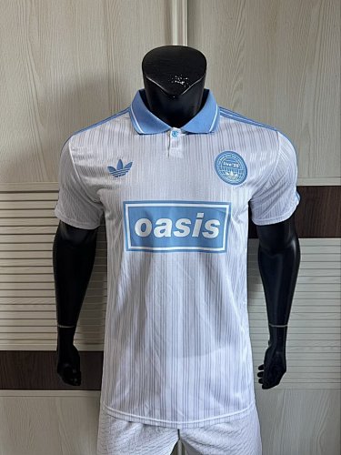 2025/26 AD x Oasis Tour Jacquard Blue and White font 25 Player Version Jersey S-2XL