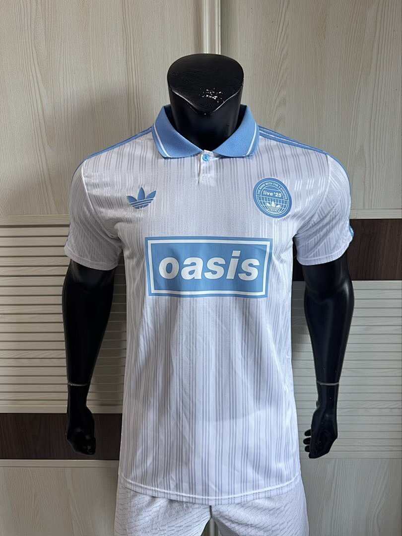 2025/26 AD x Oasis Tour Jacquard Blue and White font 25 Player Version Jersey S-2XL