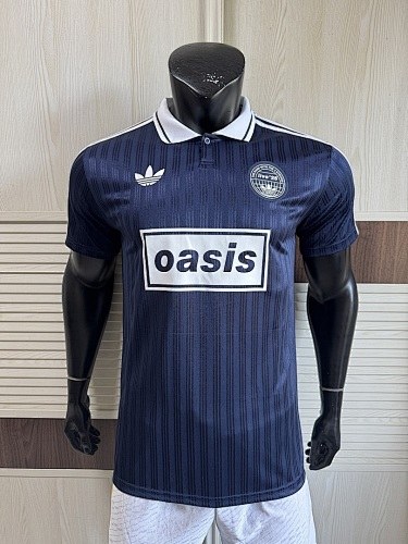 2025/26 AD x Oasis Tour Jacquard Dark Blue font 25 Player Version Jersey S-2XL