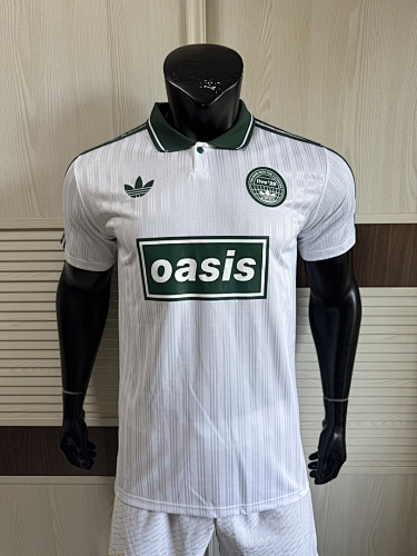 2025/26 AD x Oasis Tour Jacquard Green and White font 25 Player Version Jersey S-2XL
