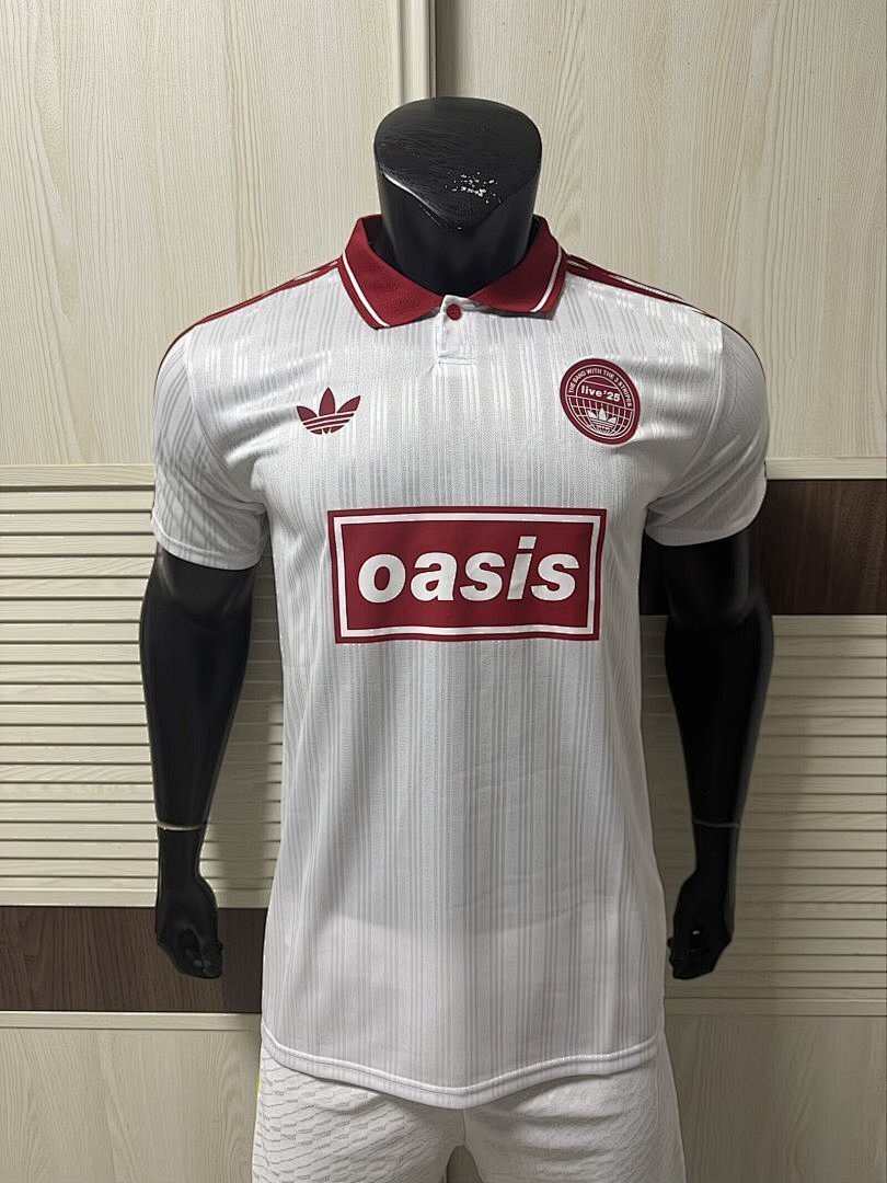 2025/26 AD x Oasis Tour Jacquard White and Red font 25 Player Version Jersey S-2XL