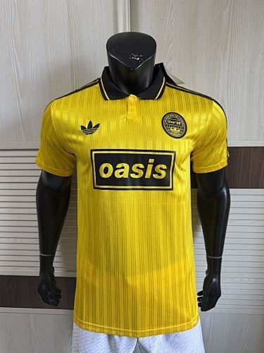 2025/26 AD x Oasis Tour Jacquard Yellow font 25 Player Version Jersey S-2XL