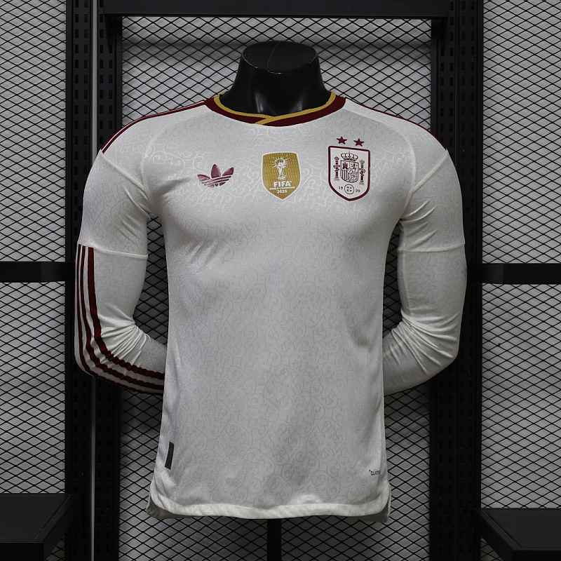 2026 Spain Two Stars Away Player Version Long Sleeve Jersey
