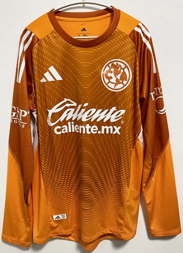 25-26 America orange Long sleeve Player Version Goalkeeper jersey