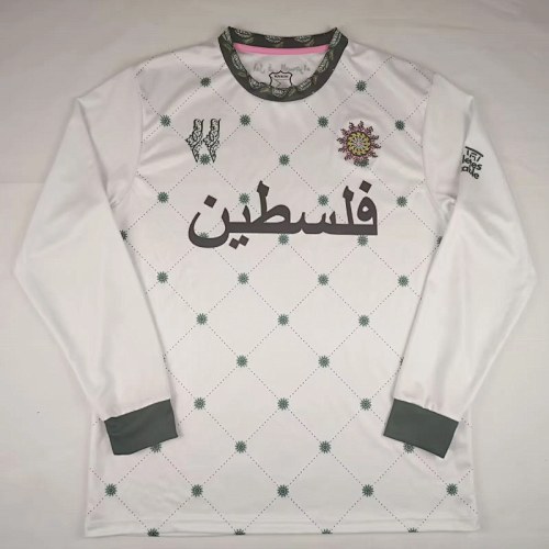 25-26 Palestino special version white green long sleeves soccer jersey