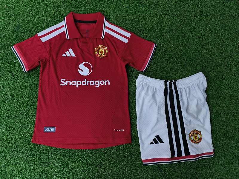 26/27 Manchester United Home Player Version Kids Kit