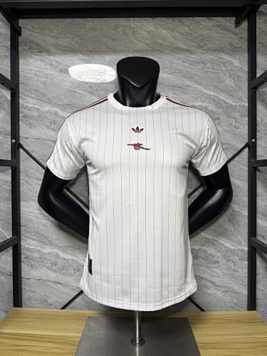 Arsenal 2025/26 white retro version player version jersey size S-2XL