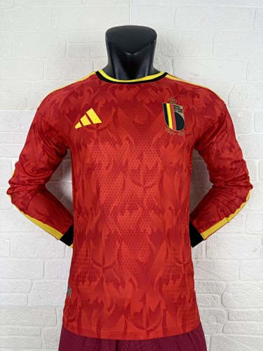 Belgium 2025/26 Home Long Sleeve player version Jersey size S-2XL