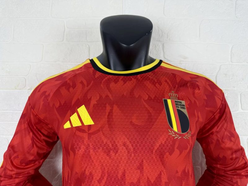 Belgium 2025/26 Home Long Sleeve player version Jersey size S-2XL