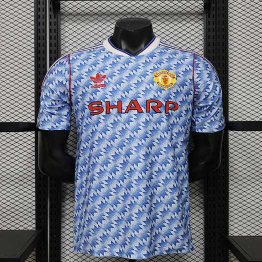 Manchester United 2025/26 Blue Retro Version Player Version Jersey S-2XL