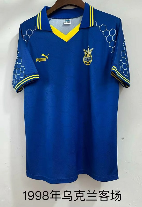 1998 Ukraine away retro soccer jersey size S-2XL