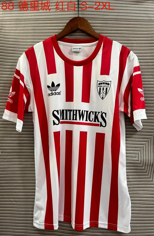 Retro 1988 Derry City home soccer jersey size S-2XL
